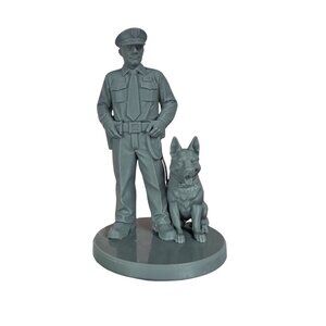 Police K-9 Officer Figure 100mm | Law Enforcement Collector Display | Unpainted